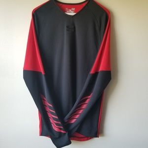 Under Armour long sleeves red and black shirt sz S